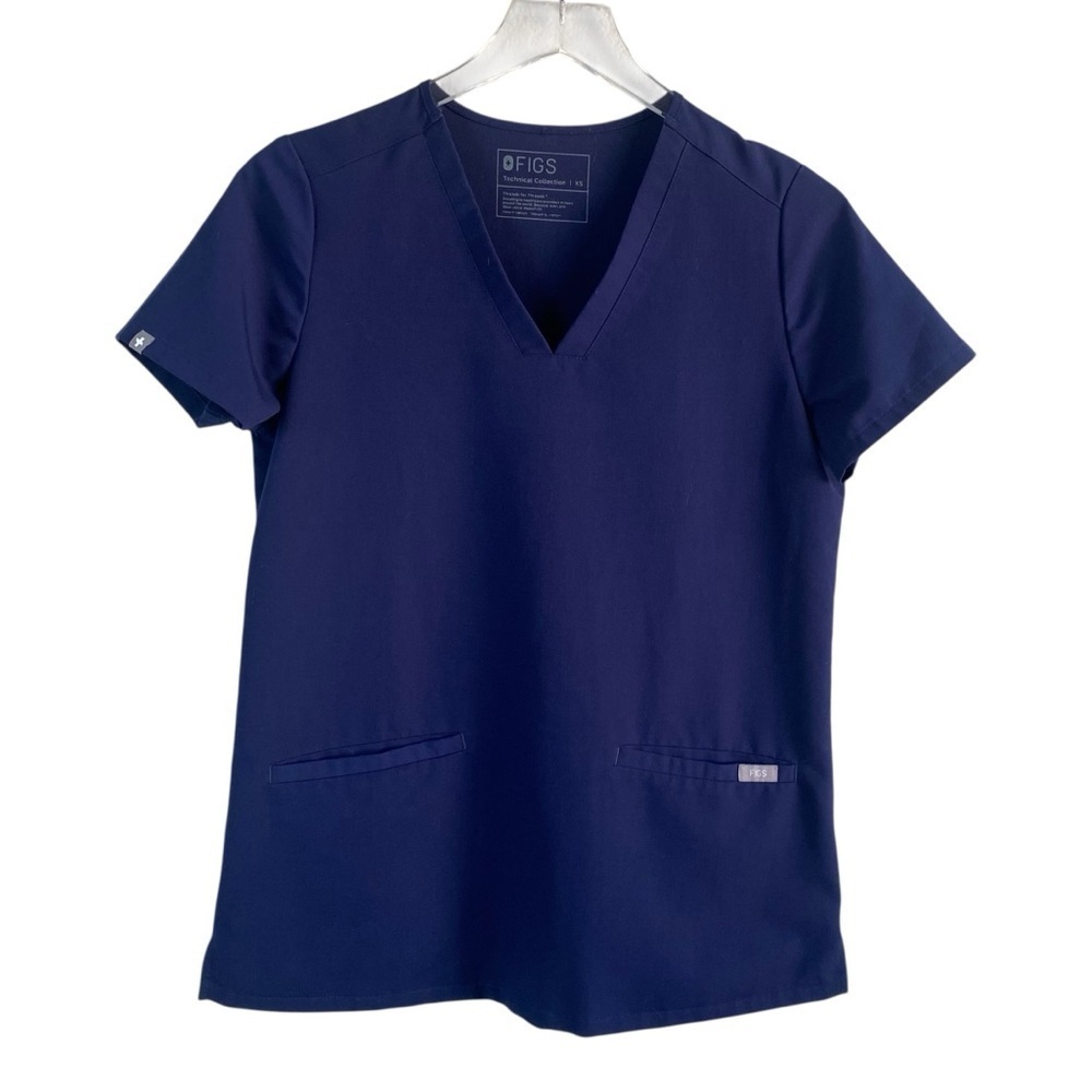 Figs Technical Collection Navy Short Sleeve Uniform Shirt Size XS